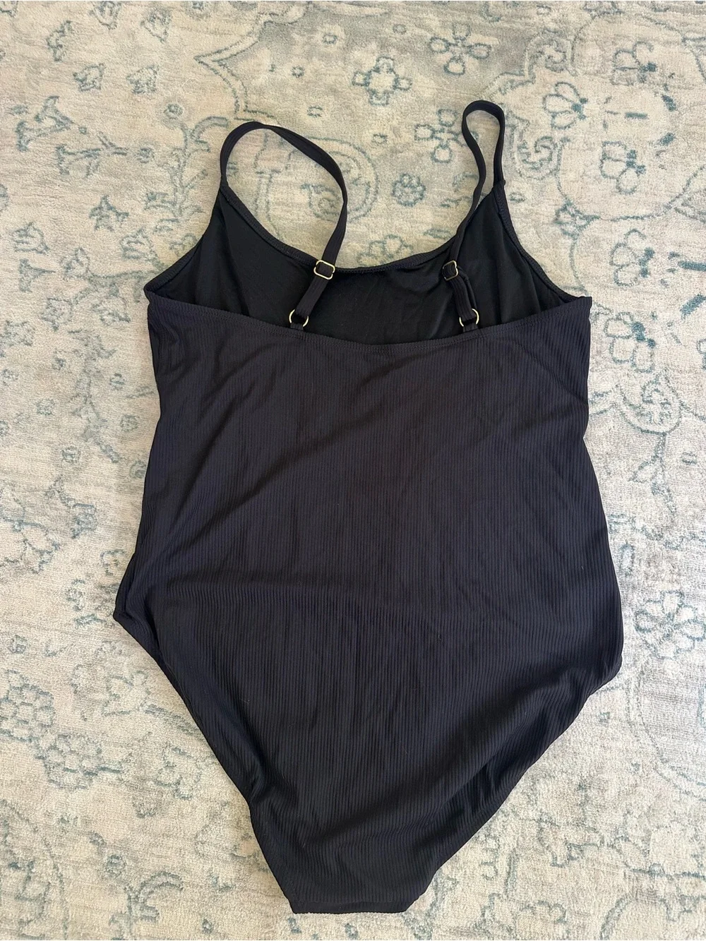 Andie Ribbed One Piece Swimsuit Black XXXL
